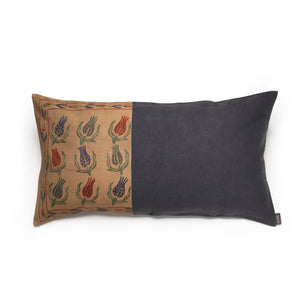 Midnight Tulip Vintage Suzani/Linen Cushion